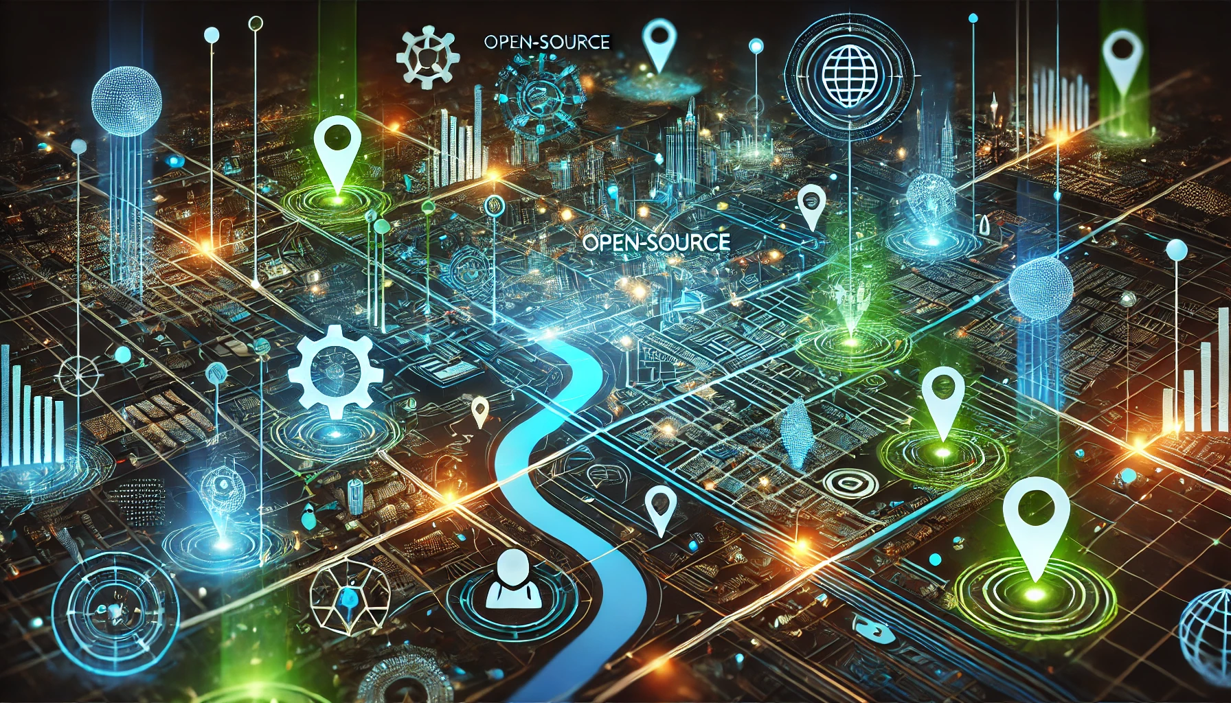 map The Ultimate Open Source - DALL%C2%B7E 2024 10 21 03.30.49 A Dynamic And Sleek Design For An Open Source Mapping Tool Guide. The Image Should Feature A Futuristic Map With Vibrant Glowing Lines Symbols And M.webp